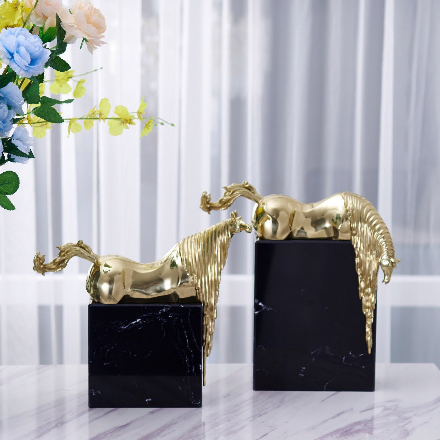 Li Jiajiang _ طقم احصنة نحاسية