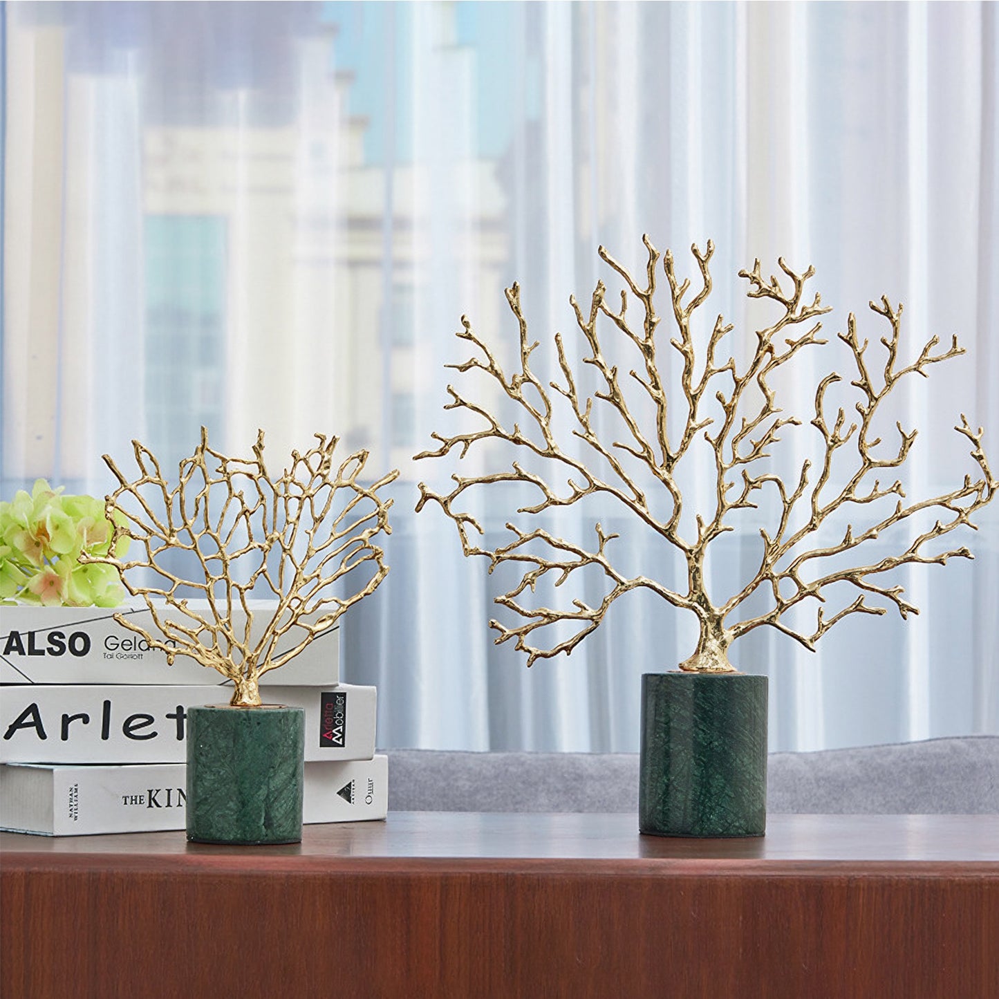 طقم تحف شجرة النحاس الفخمة