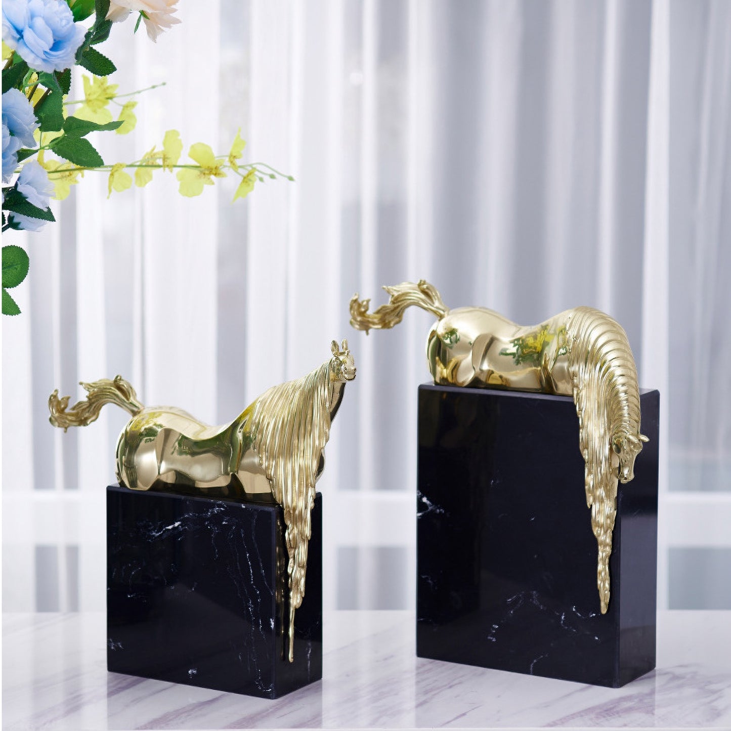 Li Jiajiang _ طقم احصنة نحاسية