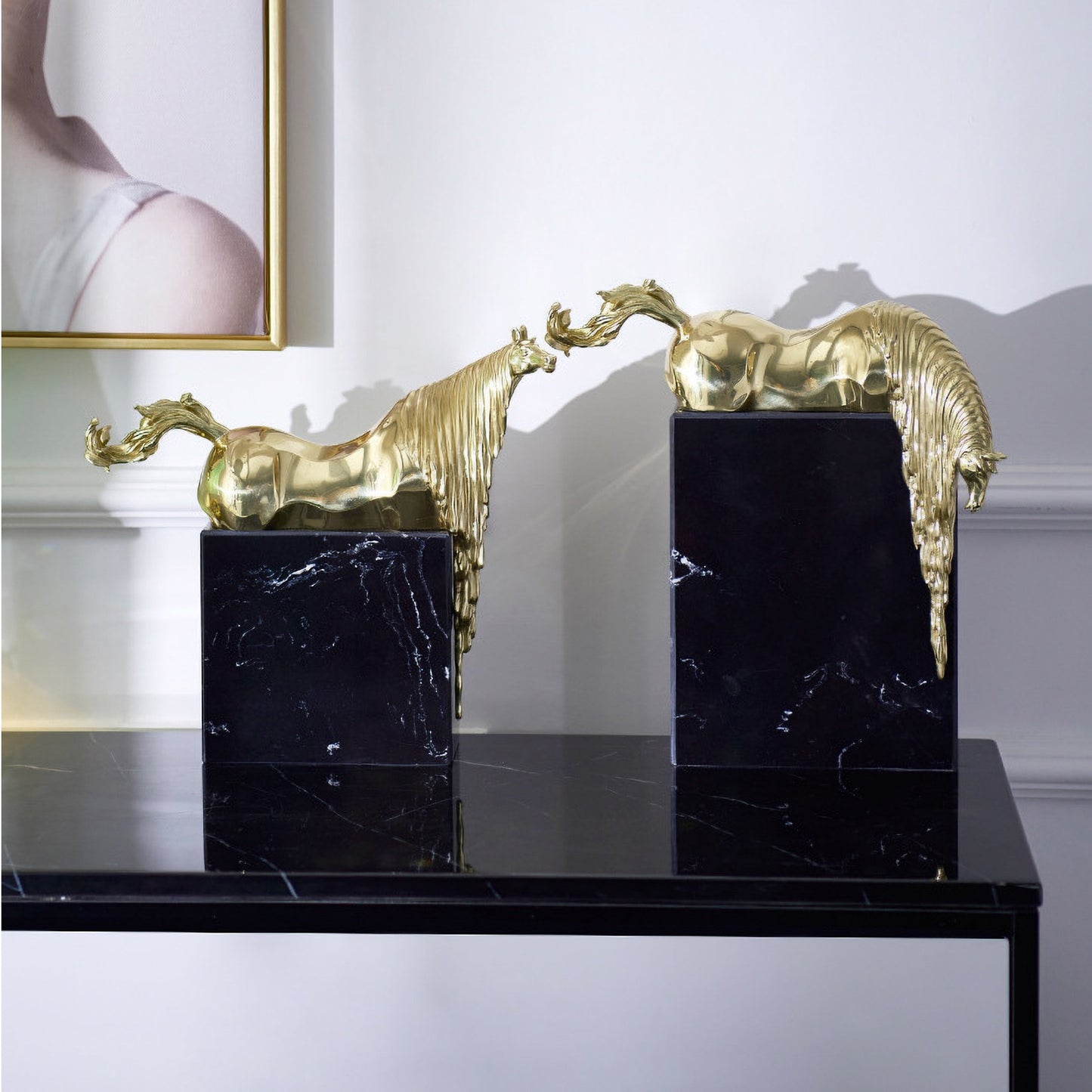 Li Jiajiang _ طقم احصنة نحاسية