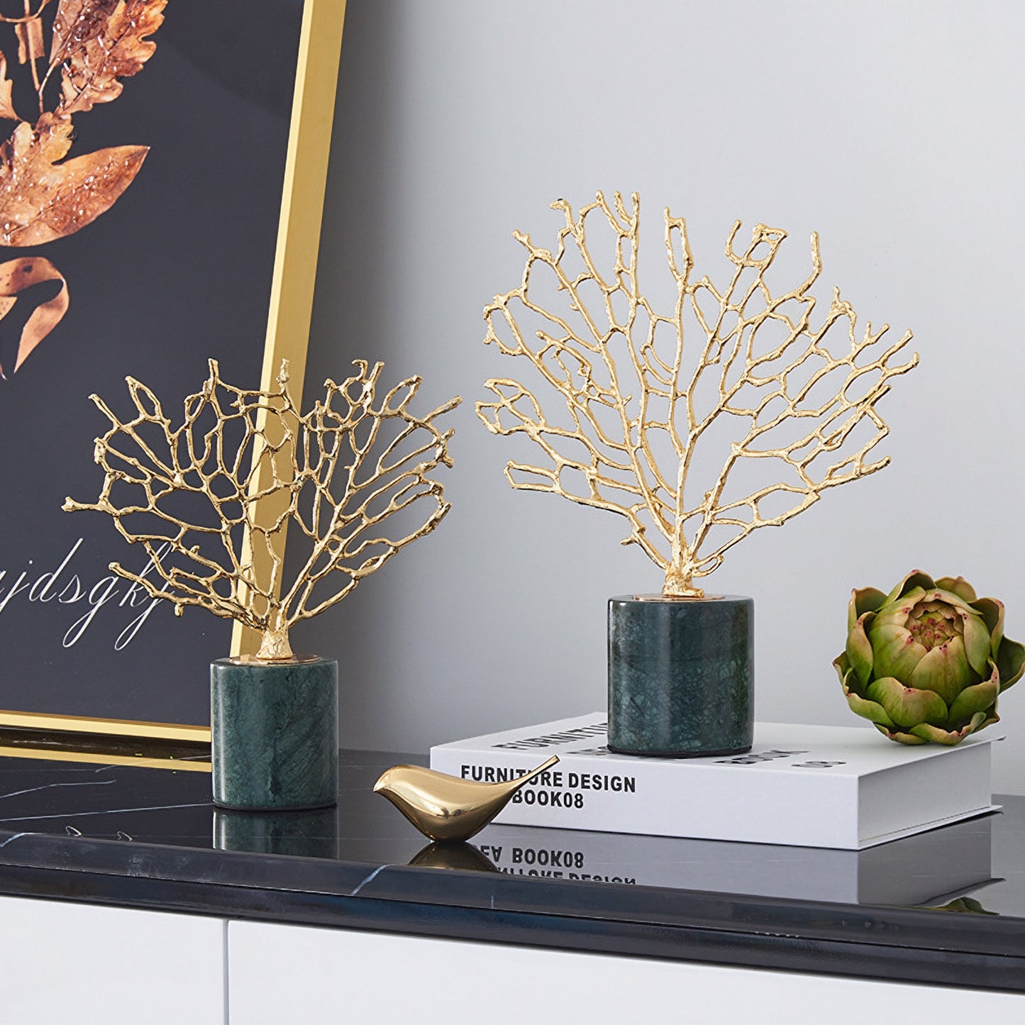 طقم تحف شجرة النحاس الفخمة