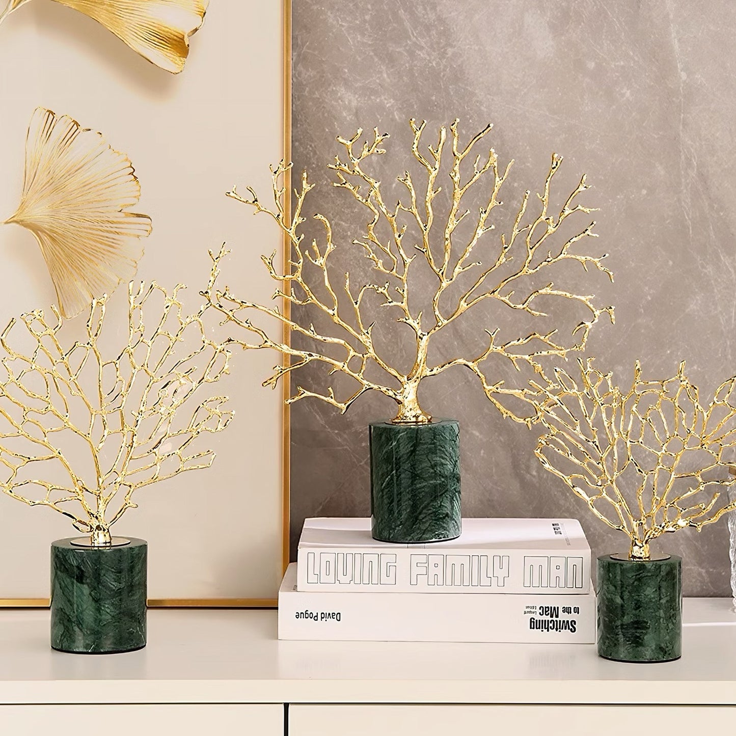 طقم تحف شجرة النحاس الفخمة