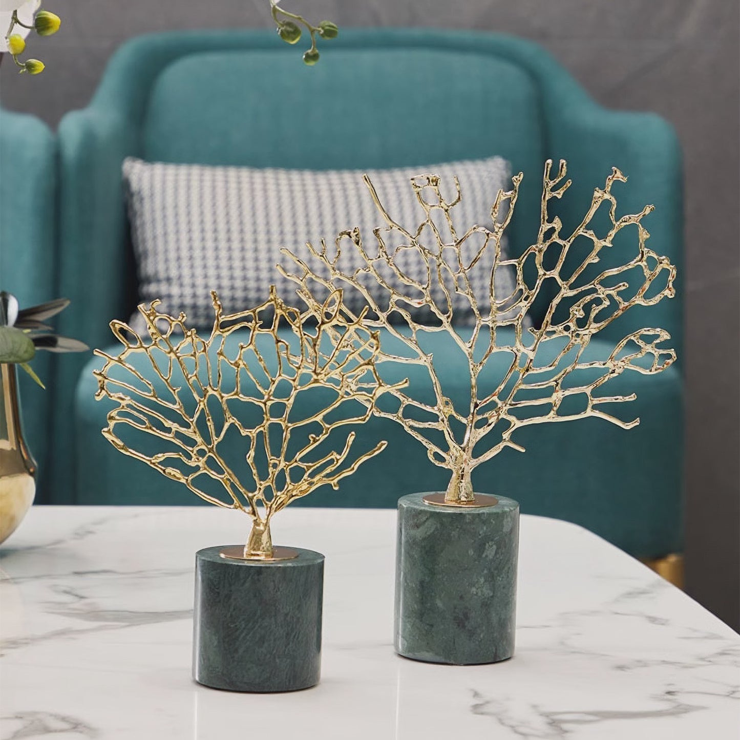 طقم تحف شجرة النحاس الفخمة