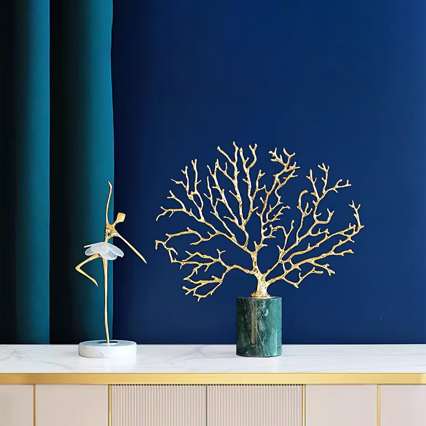 طقم تحف شجرة النحاس الفخمة