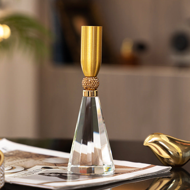 طقم شمعدان كريستالي