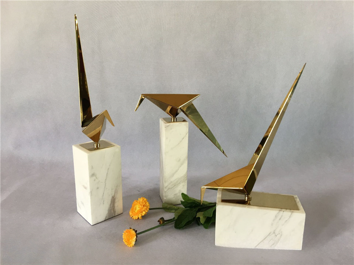 طقم طيور معدنية