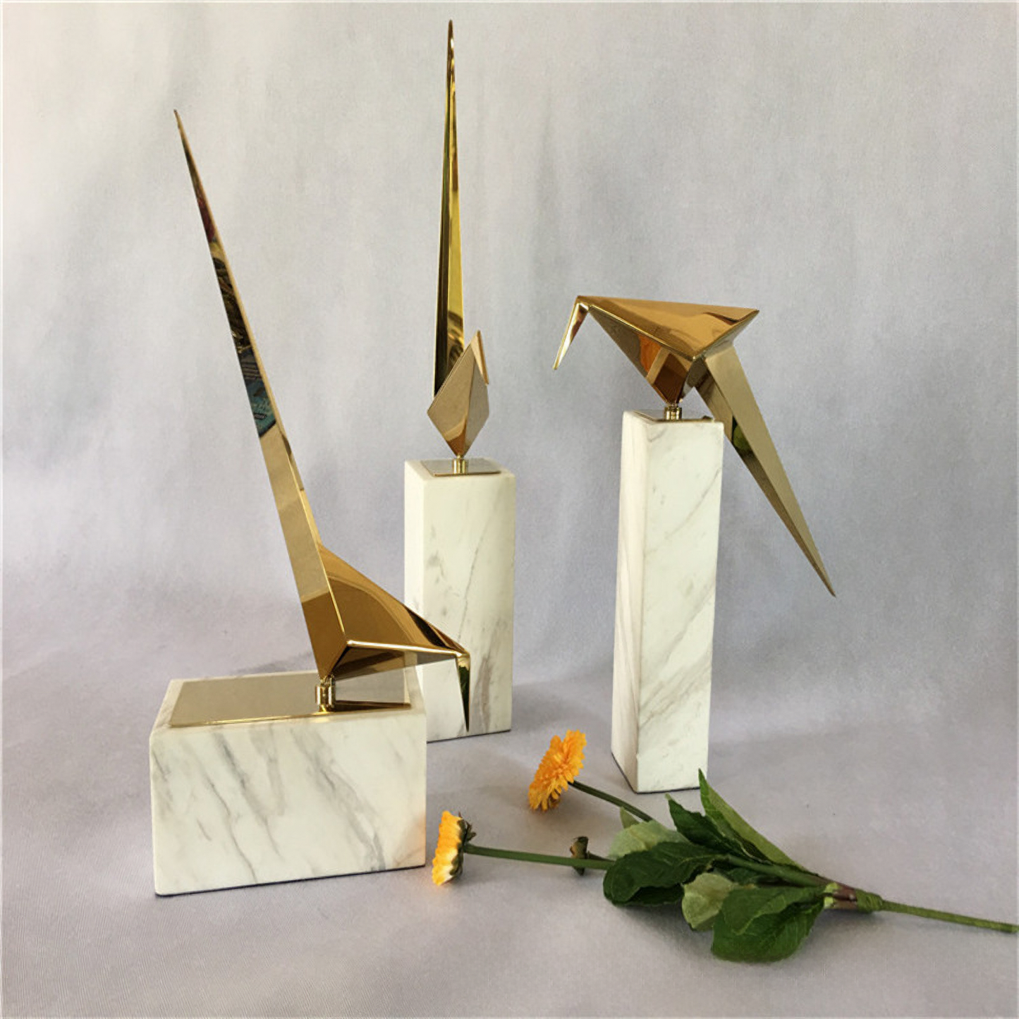 طقم طيور معدنية