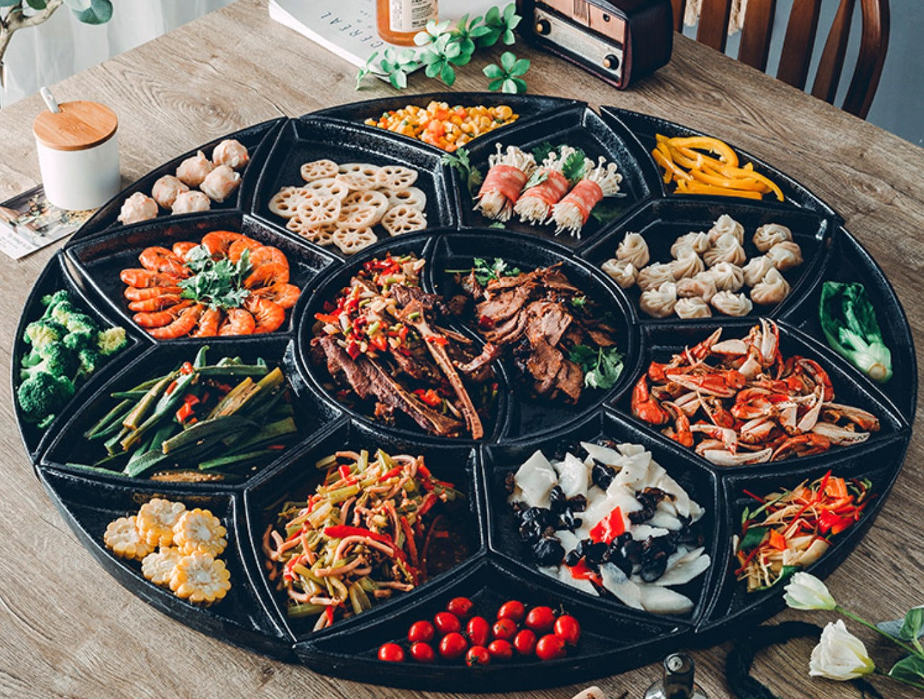 creative ceramic platter tableware combination set