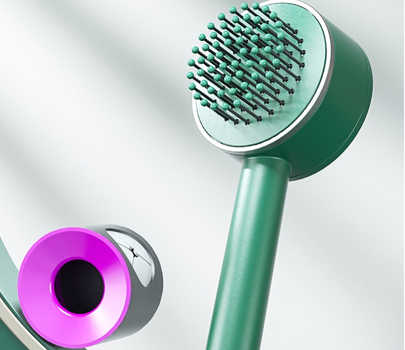 مشط شعر مع مكبس ازالة الشعر المتساقط