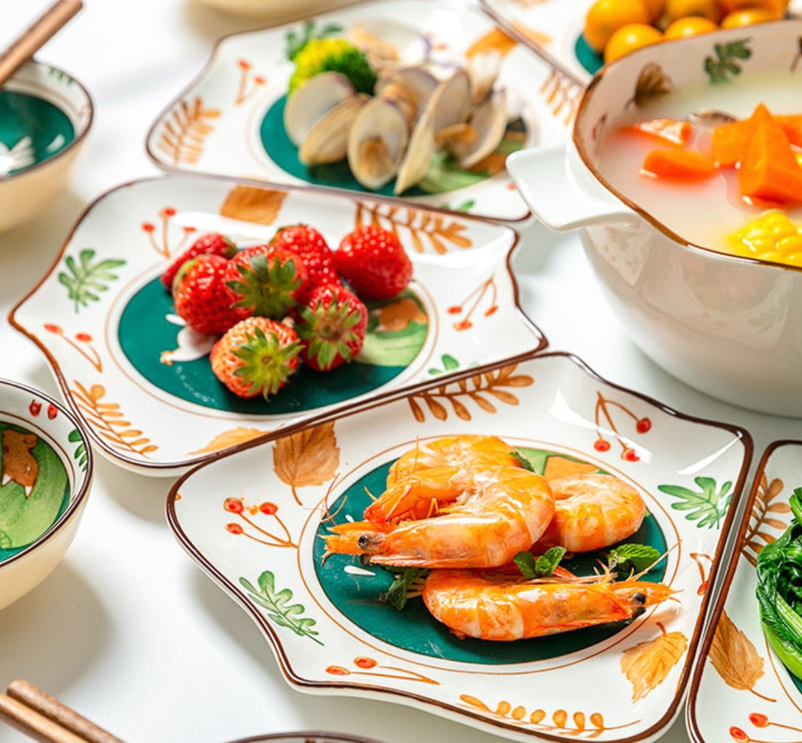 مجموعة أدوات المائدة ، نمط ريفي