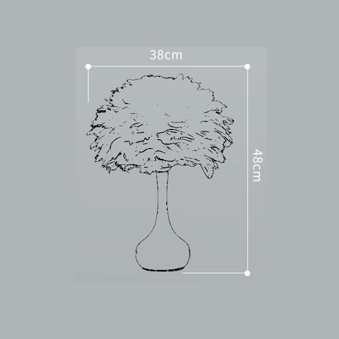 اضاءة فاخرة من الريش مع قاعدة بيضاء