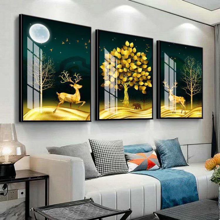 golden porcalain wall painting set