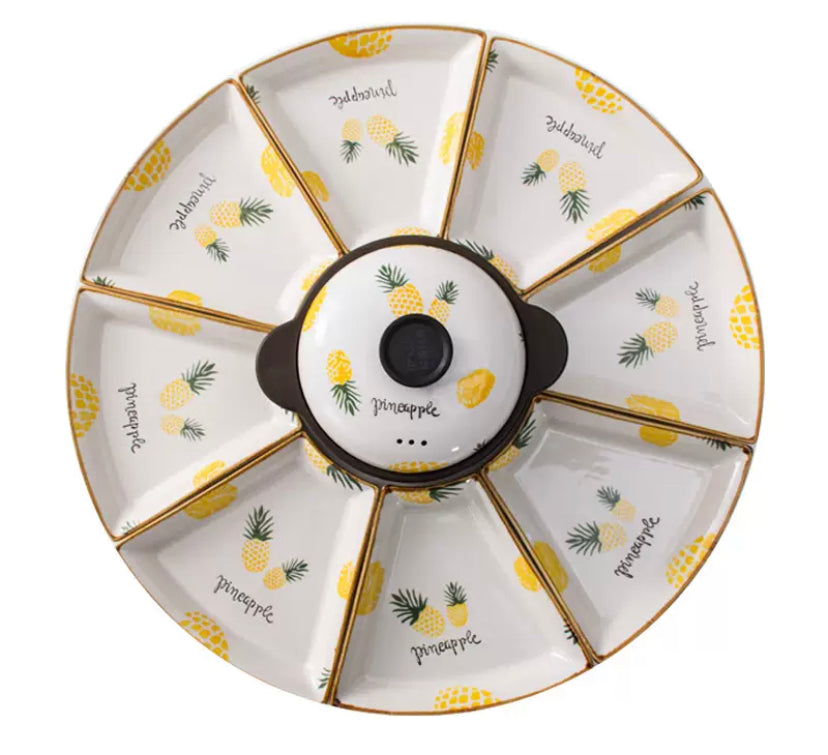 اطباق المائدة من البورسلين/ نقش اناناس.رقم .١