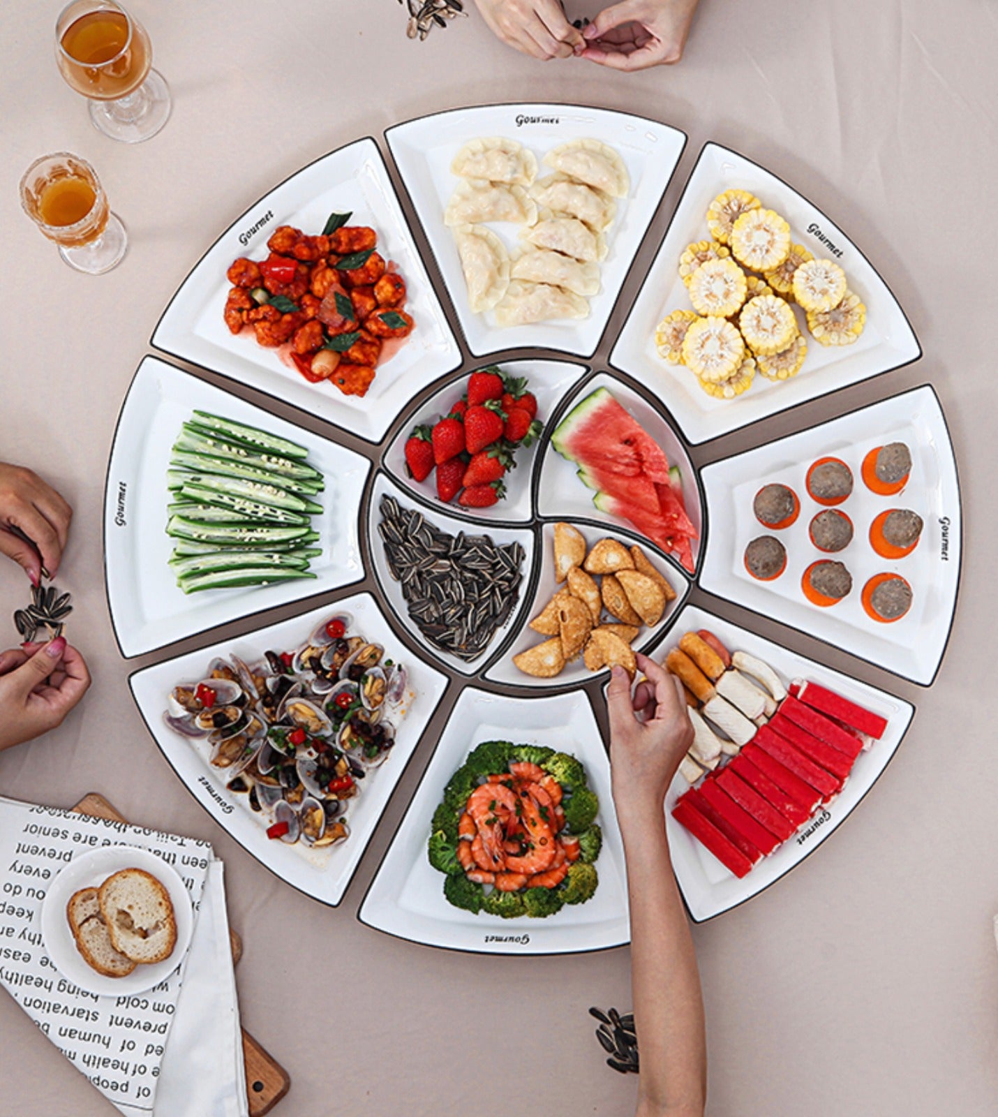 صحون مائدة سيراميك تكفى ٨  افراد