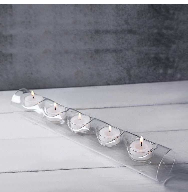 طقم حوامل شموع حديث مكون من 5 قطع