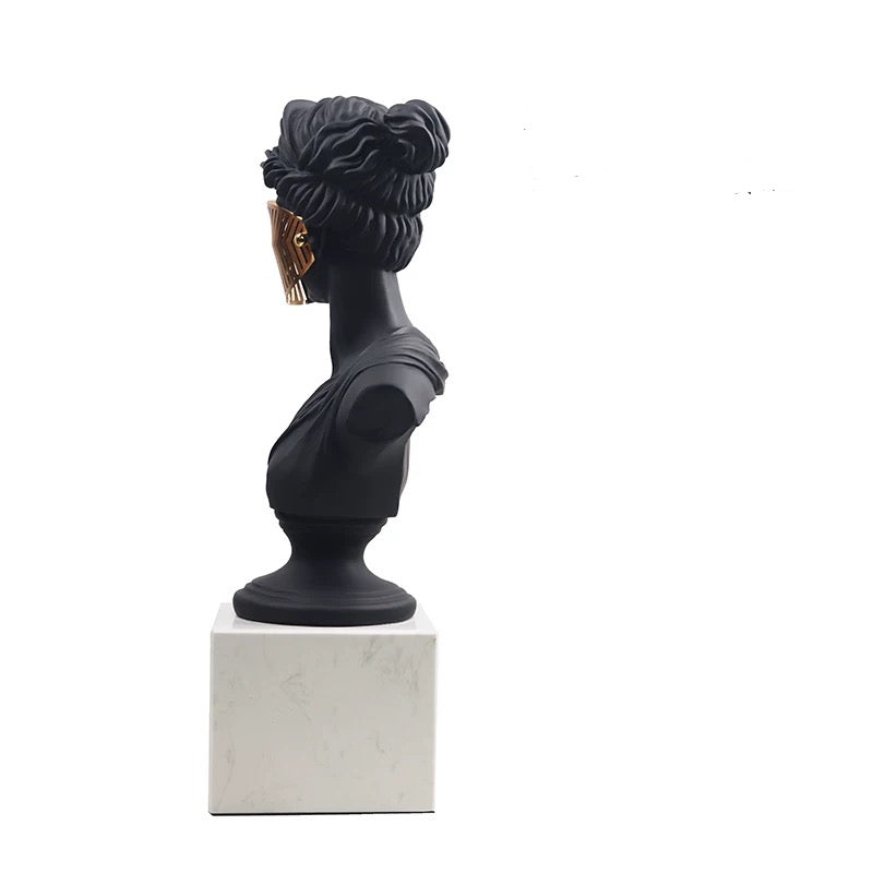 Covered face women art statue