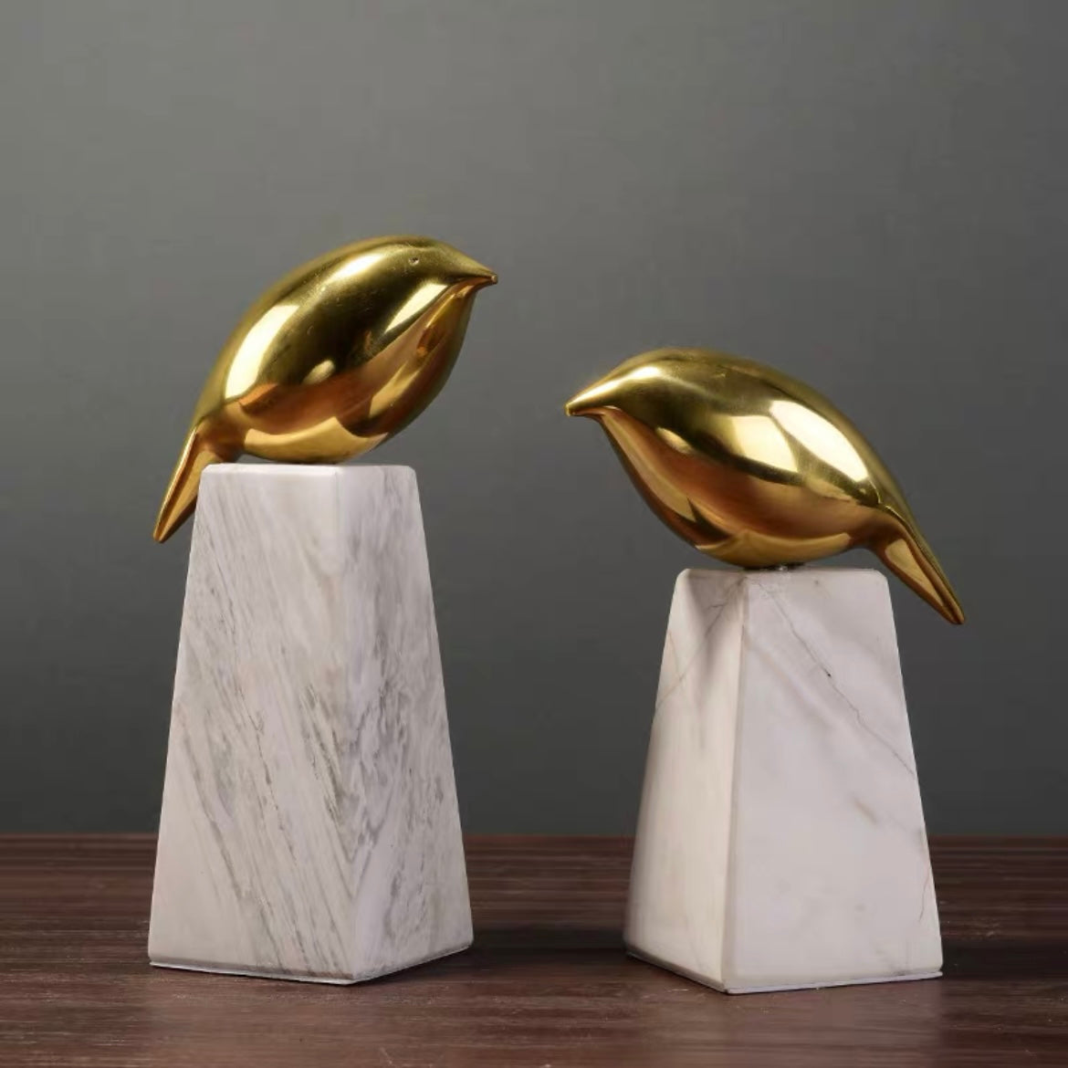 طقم طيور رخام ومعدن