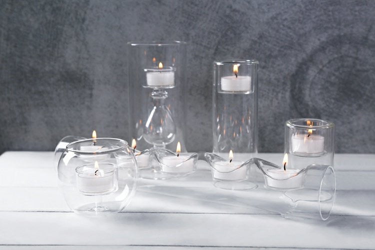 طقم حوامل شموع حديث مكون من 5 قطع