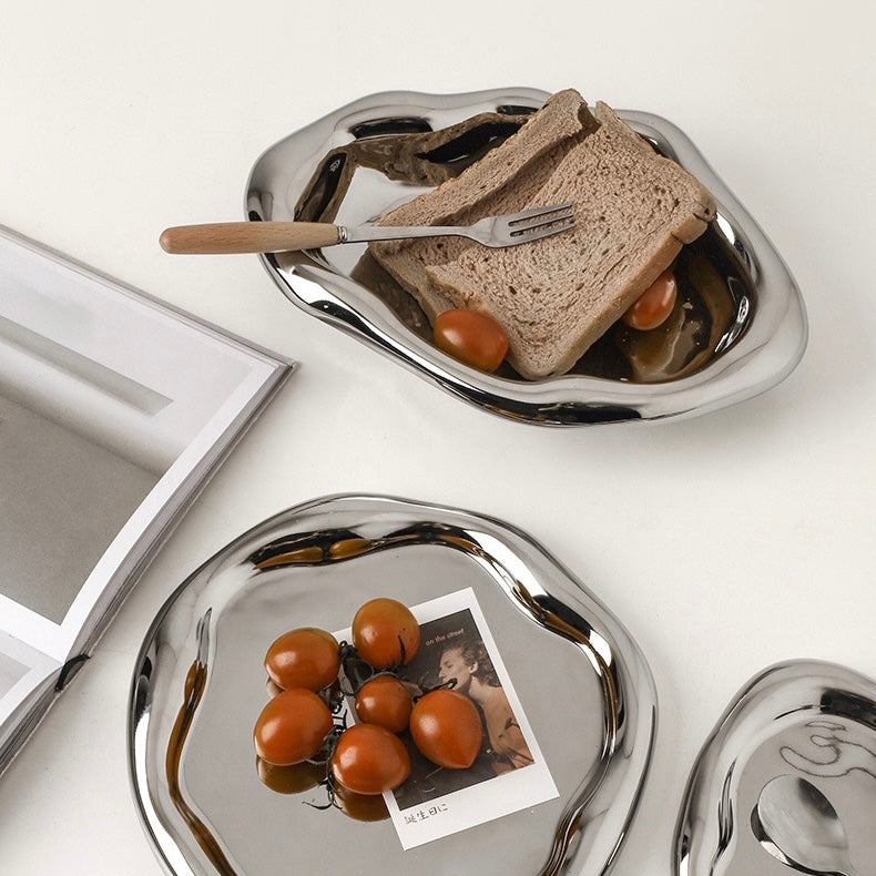 طبق فضي سيراميك