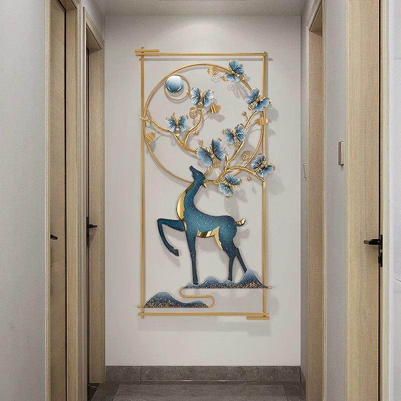 إطار حائط معدني فني من الغزلان