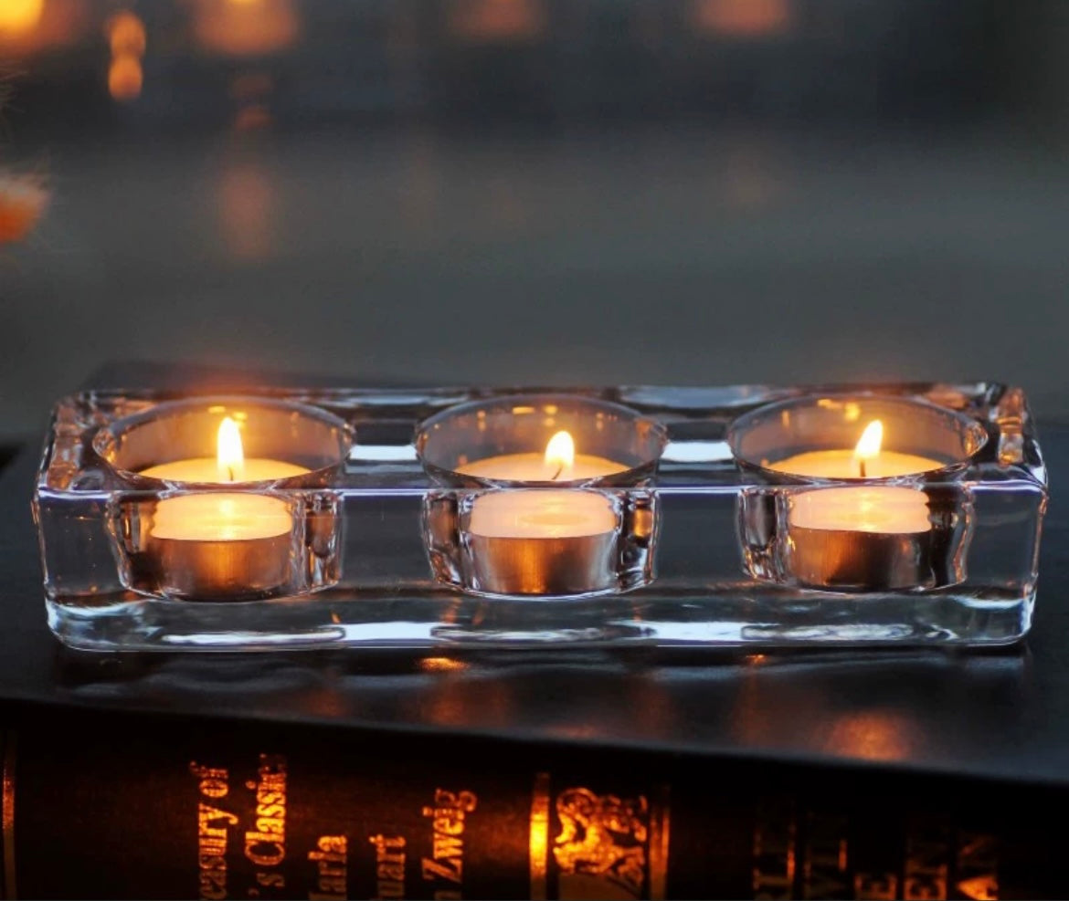 حاملات شموع كريستال مربعة ناعمة طويلة