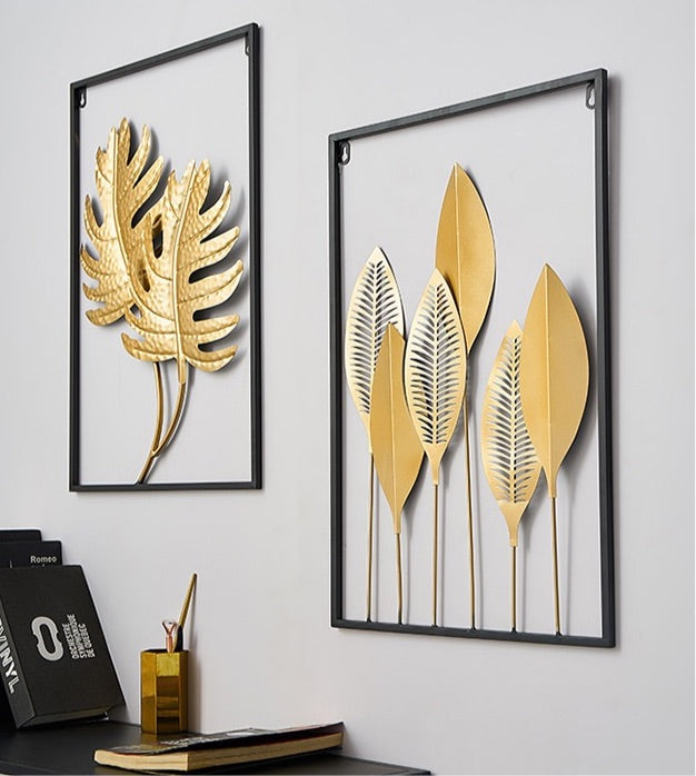 Iron leaf wall decoration