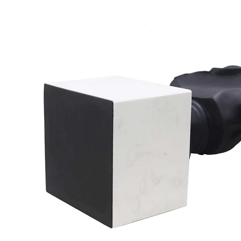 Covered face women art statue