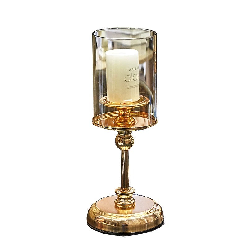 طقم حاملات شموع وفازه ذهبية