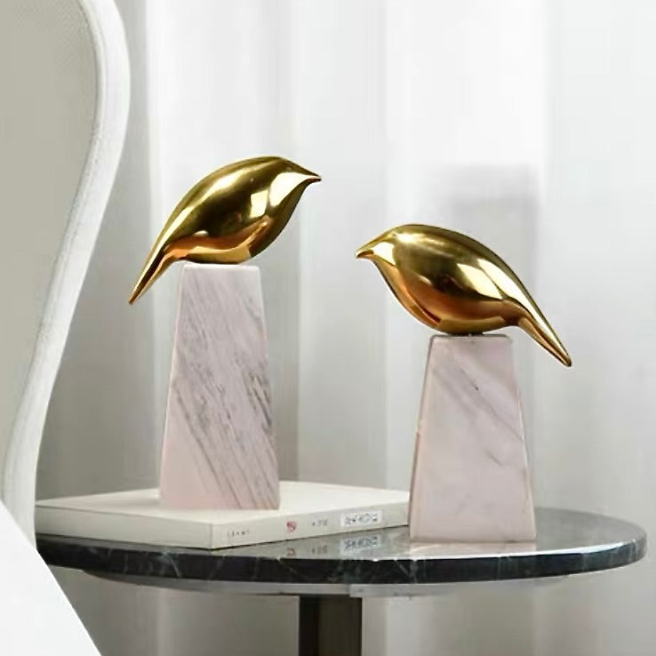 طقم طيور رخام ومعدن