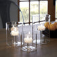 Glass candle holder set of 3