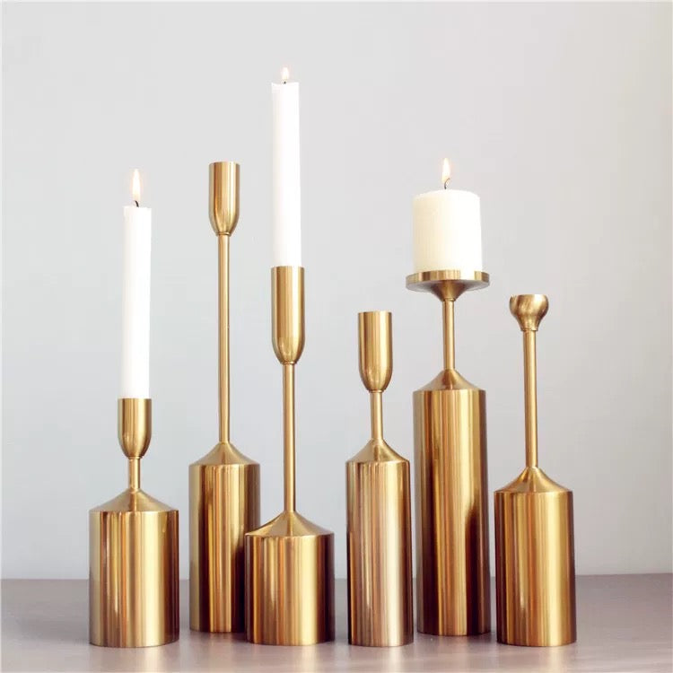 Metal modern candle holders Set of 7