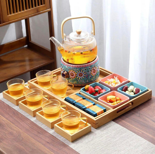 Colored Electric glass tea set