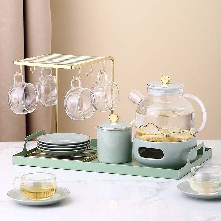 luxury glass tea set