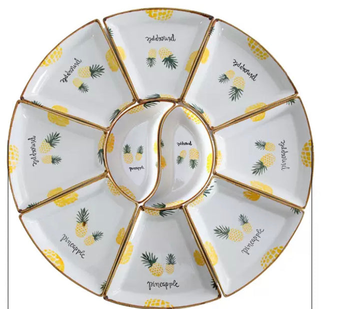 Porcelain Combination Platters, pineapple decoration n.2