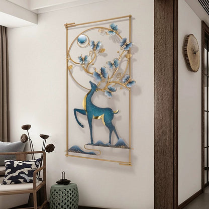 Deer artistic metal wall frame