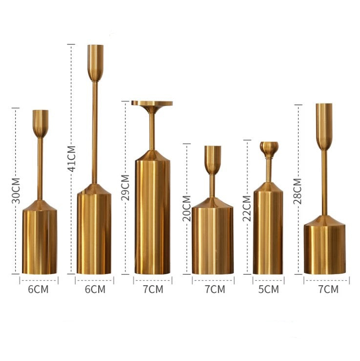 Metal modern candle holders Set of 7
