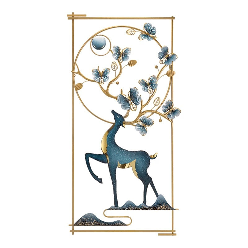 Deer artistic metal wall frame