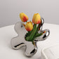 Silver Plated vase (yellow tulips)